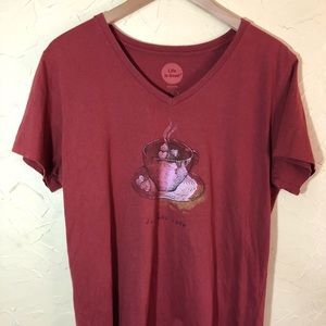 Life is Good Burgandy T-shirt Size Large